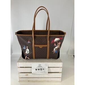 MICHAEL KORS, EXTRA LARGE SIGNATURE PVC LEATHER TOTE BAG